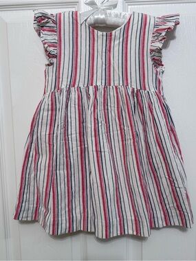 Gocco Girls Striped Ruffle Sleeve Dress Size 4-5Y